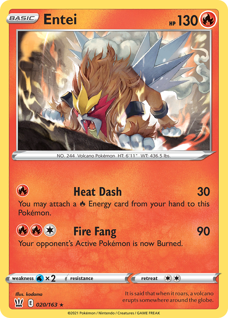 Battle Styles Holo Entei #20/163