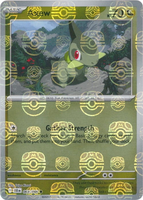 Black Bolt Axew #68/86 Masterball Holo