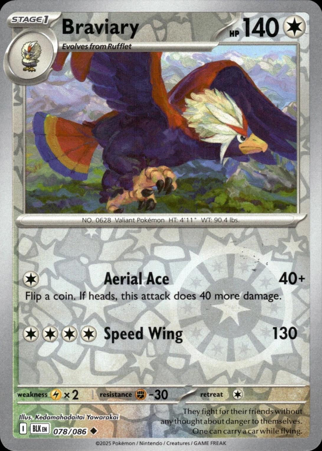Black Bolt Braviary #78/86 reverse holo