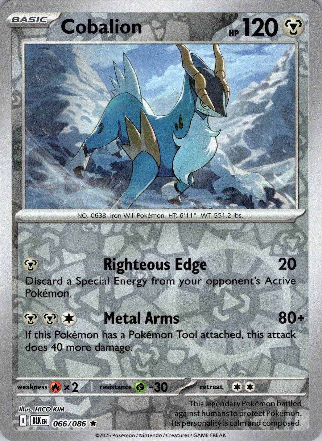 Black Bolt Cobalion #66/86 reverse holo
