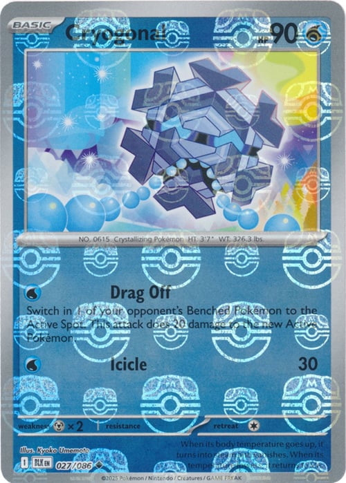 Black Bolt Cryogonal #27/86 Masterball Holo