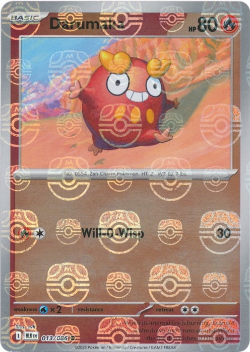Black Bolt Darumaka #13/86 Masterball Holo