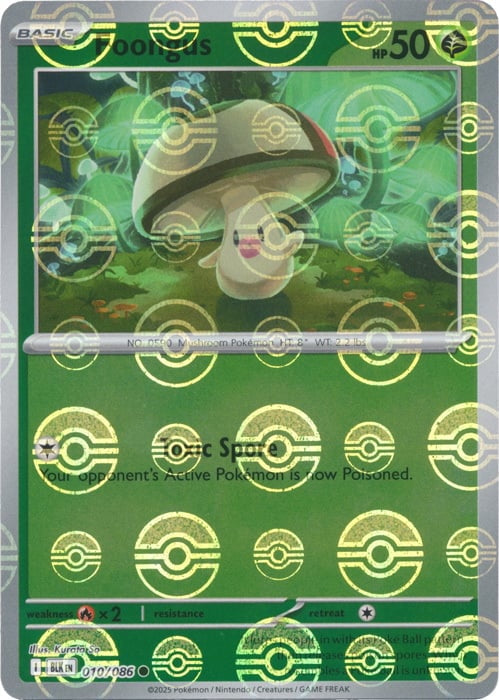 Black Bolt Foongus #10/86 Pokeball Holo