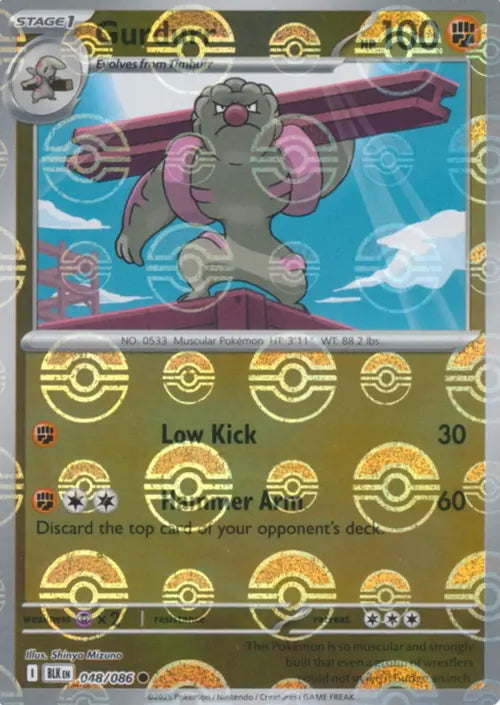 Black Bolt Gurdurr #48/86 Pokeball Holo