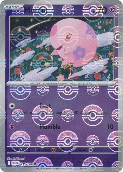 Black Bolt Munna #35/86 Pokeball Holo