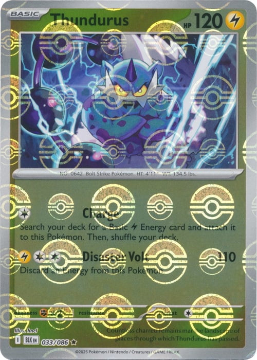 Black Bolt Thundurus #33/86 Pokeball Holo