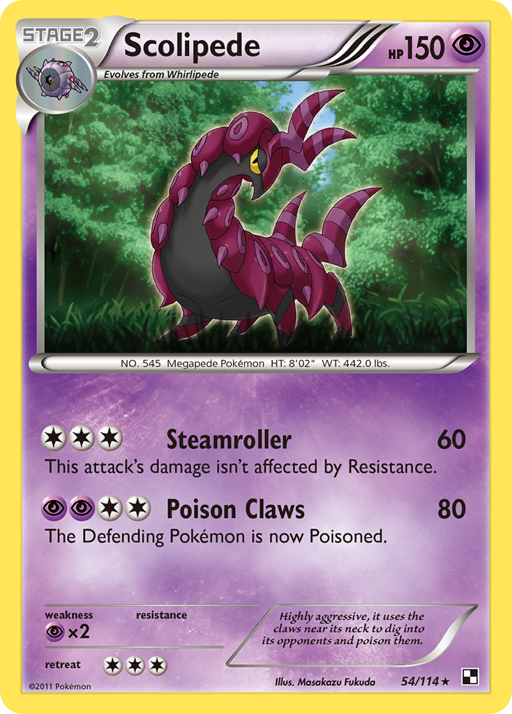 Black & White Non - Holo Scolipede #54/114