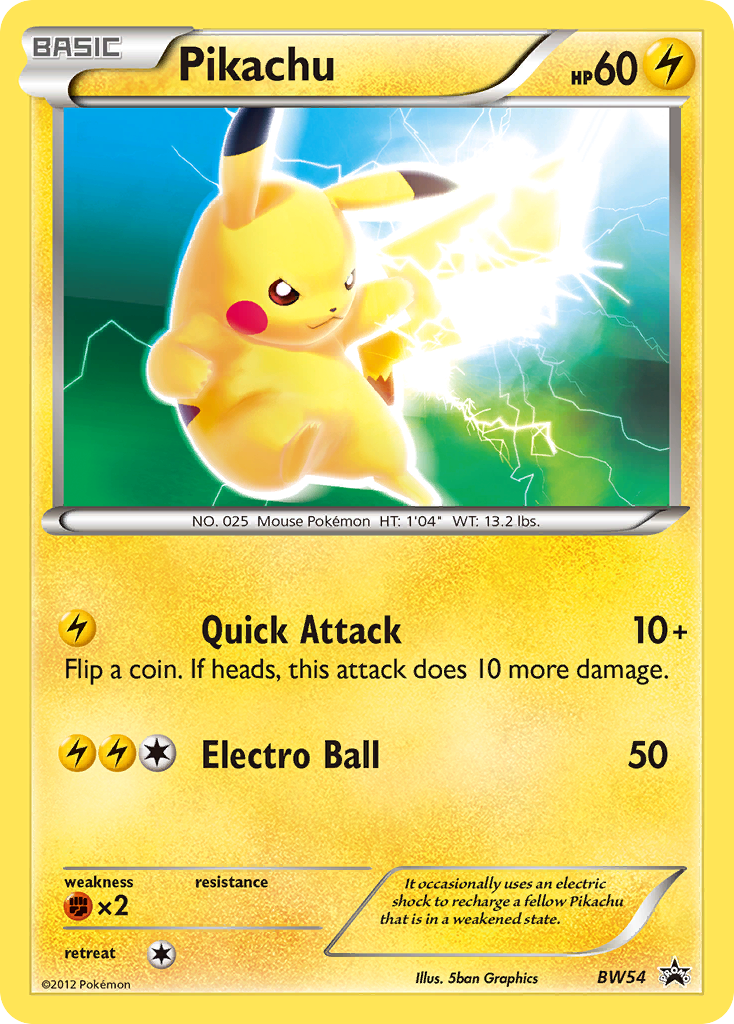Black & White Promo Pikachu #54
