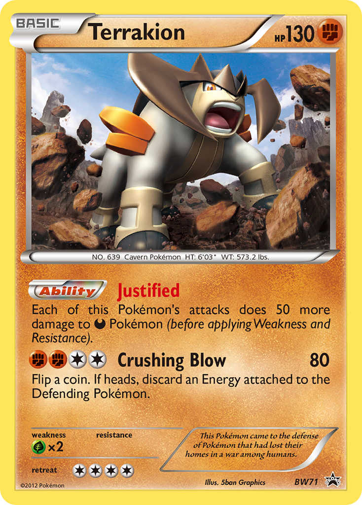 Black & White Promo Terrakion #71