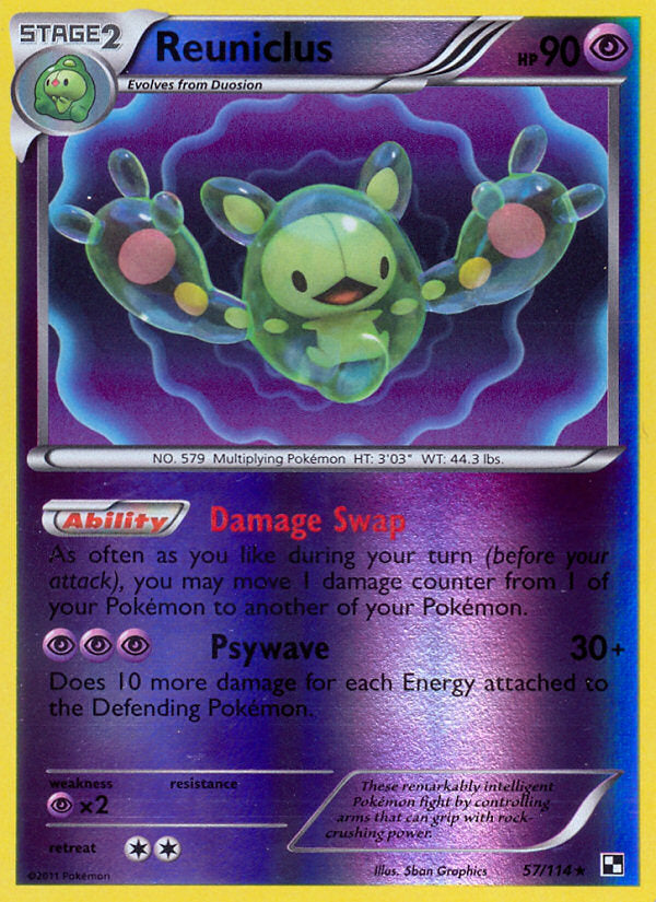 Black & White Reuniclus #57/114 reverse holo