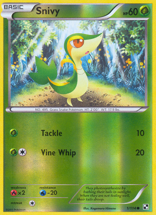 Pokémon Black and White Snivy 1/114 Reverse Holo