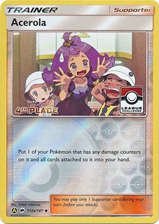 Burning Shadows Acerola #112a Fourth Place League Promo