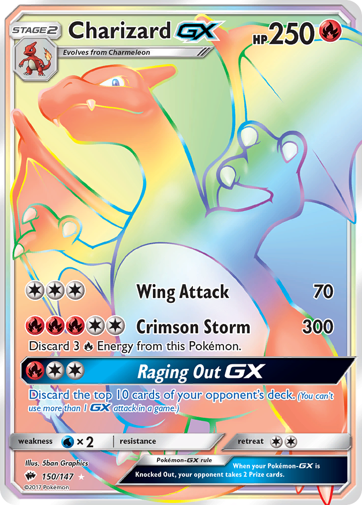 Burning Shadows Charizard GX 150/147 Rainbow Rare