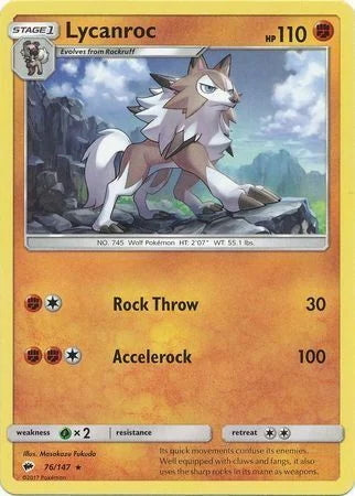 Burning Shadows Holo Lycanroc #76/147