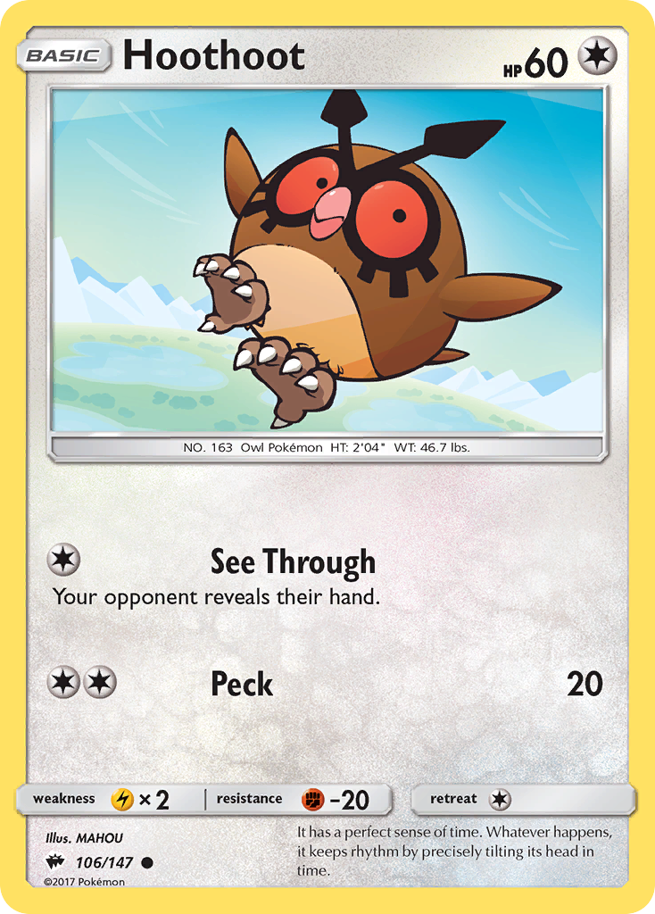 Burning Shadows Hoothoot #106/147