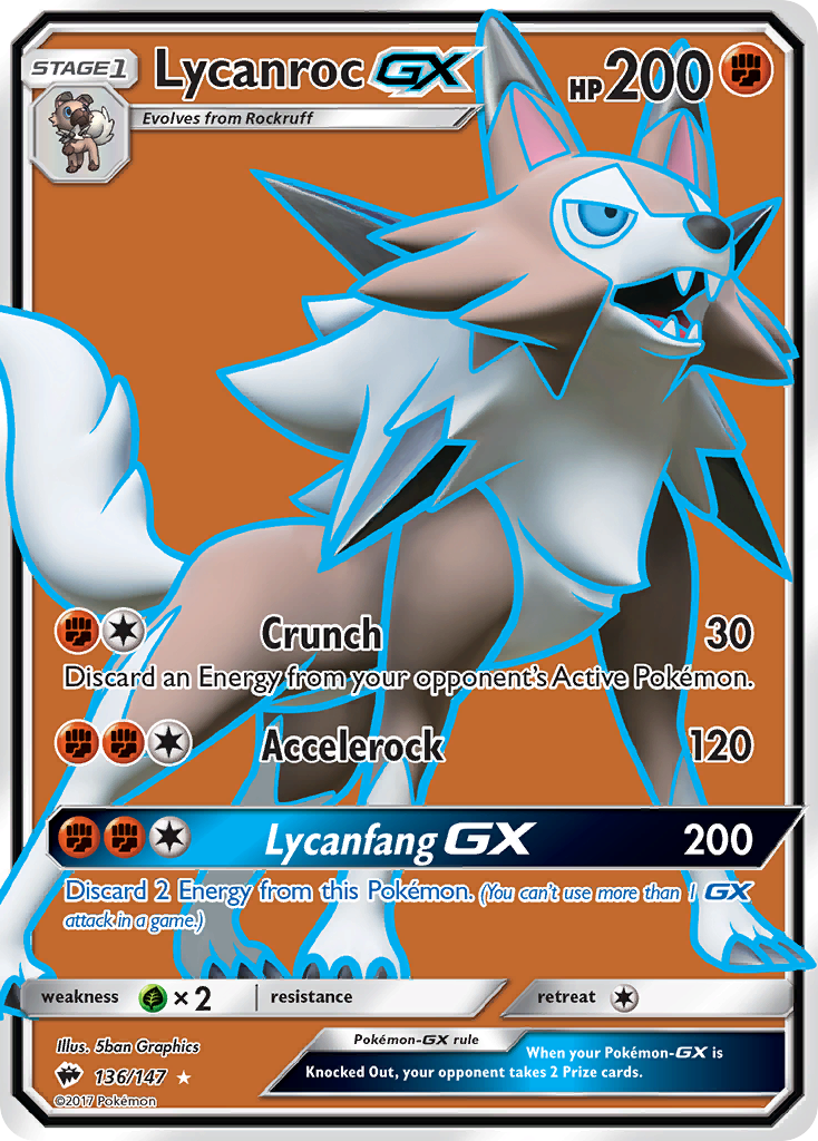 Burning Shadows Lycanroc GX #136/147