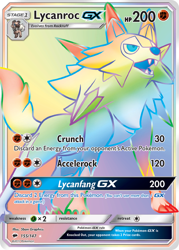 Burning Shadows Lycanroc GX #155/147