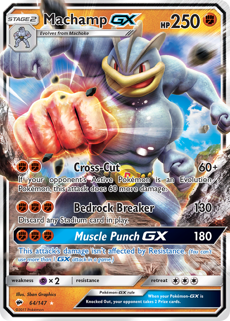 Burning Shadows Machamp GX #64/147