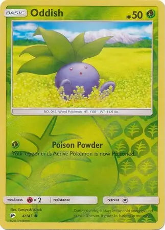 Burning Shadows Oddish #4/147 reverse holo