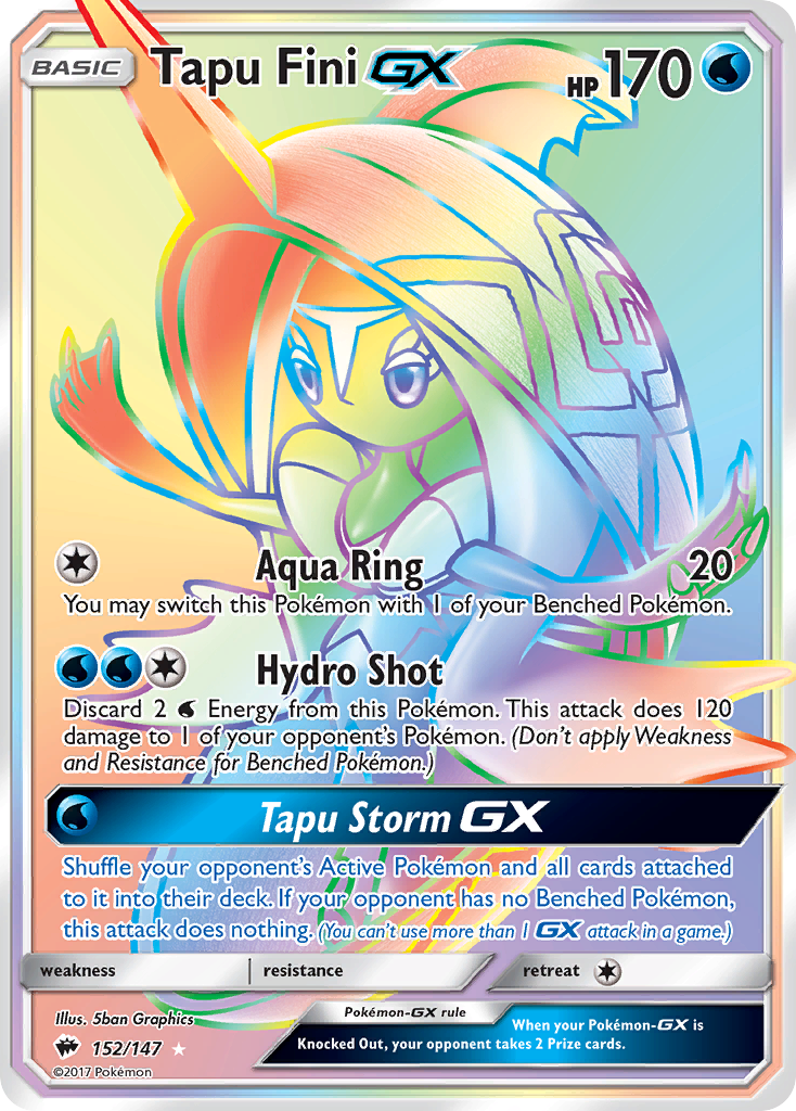 Tapu Fini GX Rainbow Rare