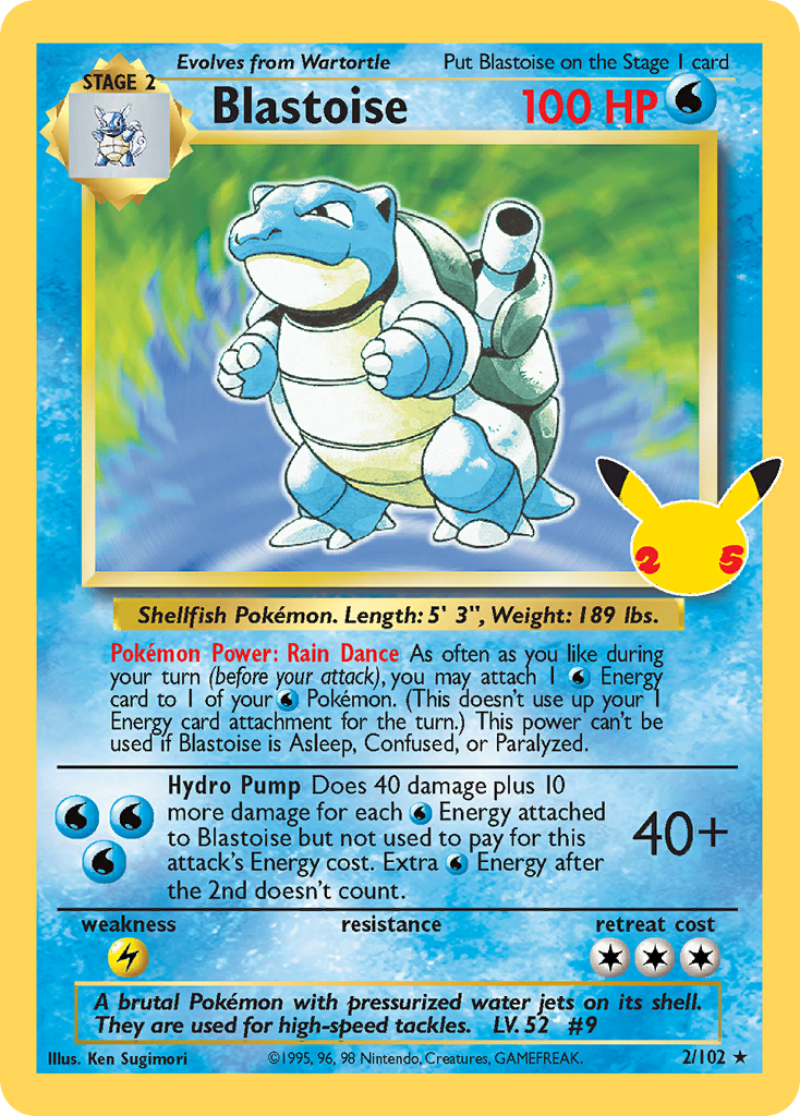 Celebrations Promo Blastoise #2 / 102