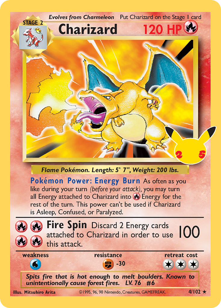 Celebrations Charizard Base Set reprint