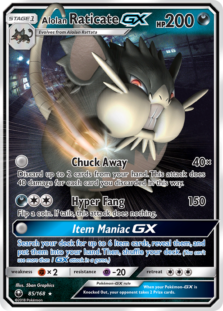 Celestial Storm Alolan Raticate GX #85/168