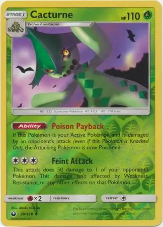 Celestial Storm Cacturne #20/168 reverse holo