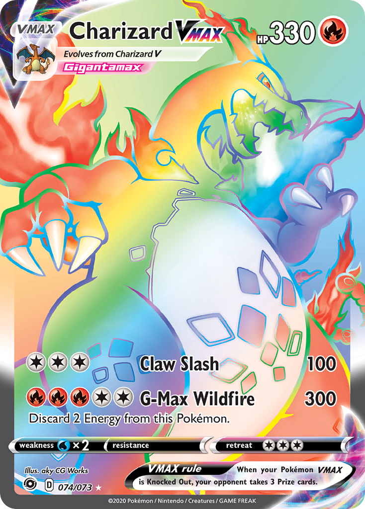 Charizard VMAX 74/73 Rainbow Rare uit Champion's Path