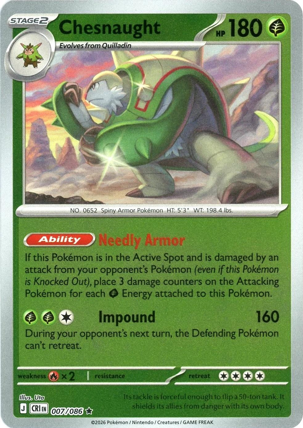 Chaos Rising Chesnaught #007/86 reverse holo