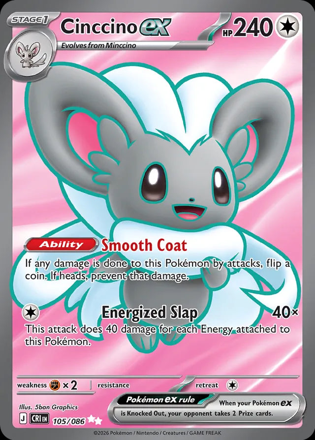 Chaos Rising Cinccino ex #105/86