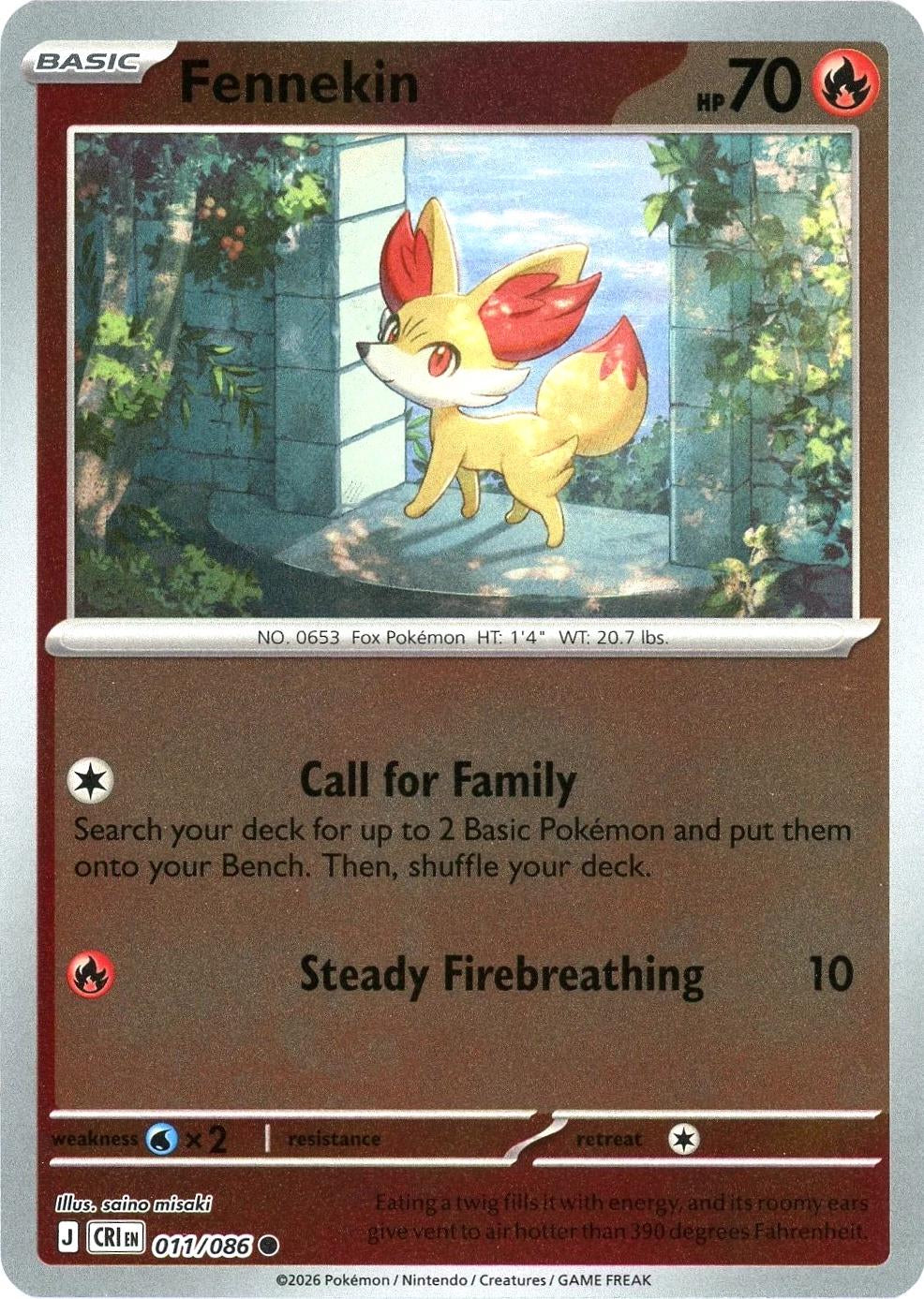 Chaos Rising Fennekin #011/86 reverse holo