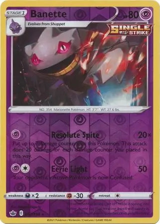 Chilling Reign Banette #63/198 reverse holo