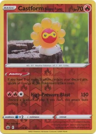 Chilling Reign Castform Sunny Form #22/198 reverse holo