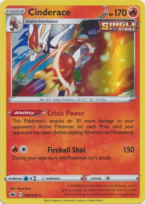 Chilling Reign Holo Cinderace #28/198