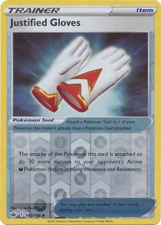Chilling Reign Justified Gloves #143/198 reverse holo