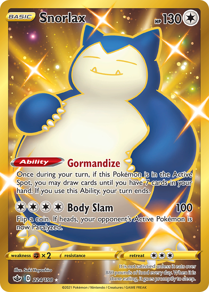 Snorlax Gold Secret Rare uit Chilling Reign