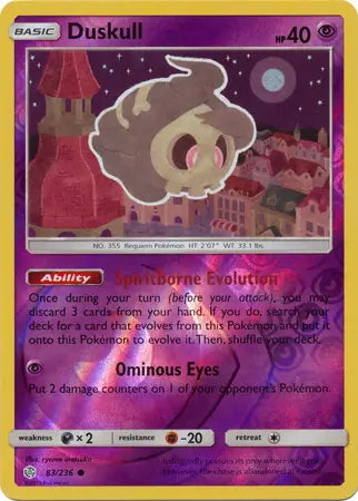 Cosmic Eclipse Duskull #83/236 reverse holo