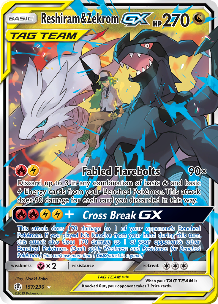 Cosmic Eclipse Reshiram & Zekrom GX #157/236