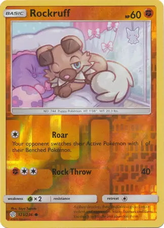 Cosmic Eclipse Rockruff #123/236 reverse holo