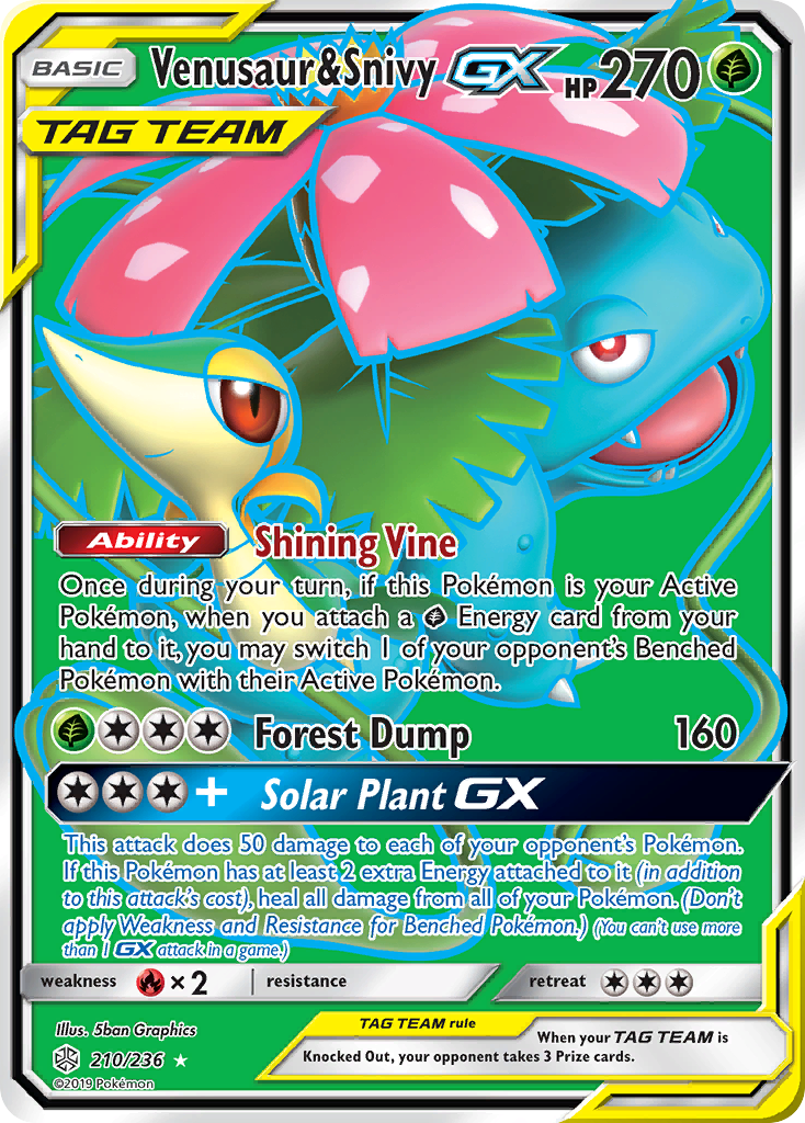 Cosmic Eclipse Venusaur & Snivy GX #210/236