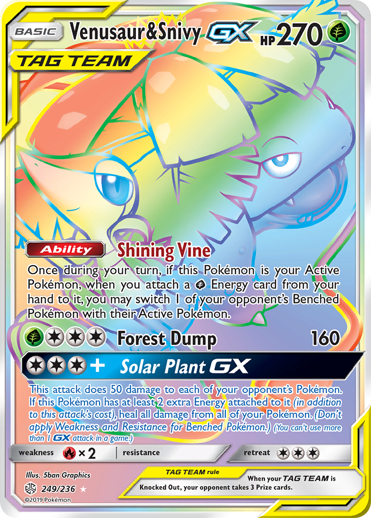 Venusaur Snivy GX Rainbow Rare