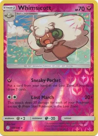 Cosmic Eclipse Whimsicott #148/236 reverse holo