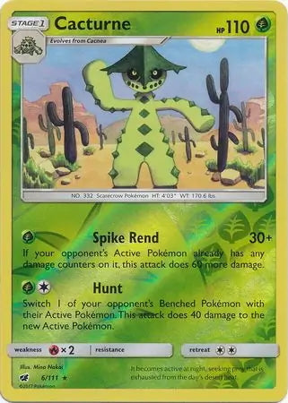 Crimson Invasion Cacturne #6/111 reverse holo