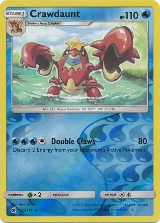 Crimson Invasion Crawdaunt #25/111 reverse holo