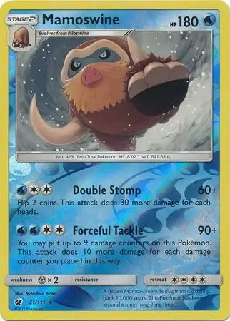 Crimson Invasion Mamoswine #21/111 reverse holo