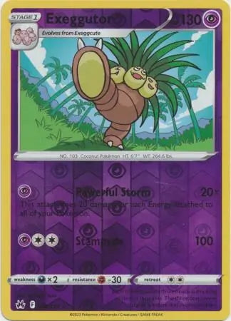 Crown Zenith Exeggutor #58/159 reverse holo