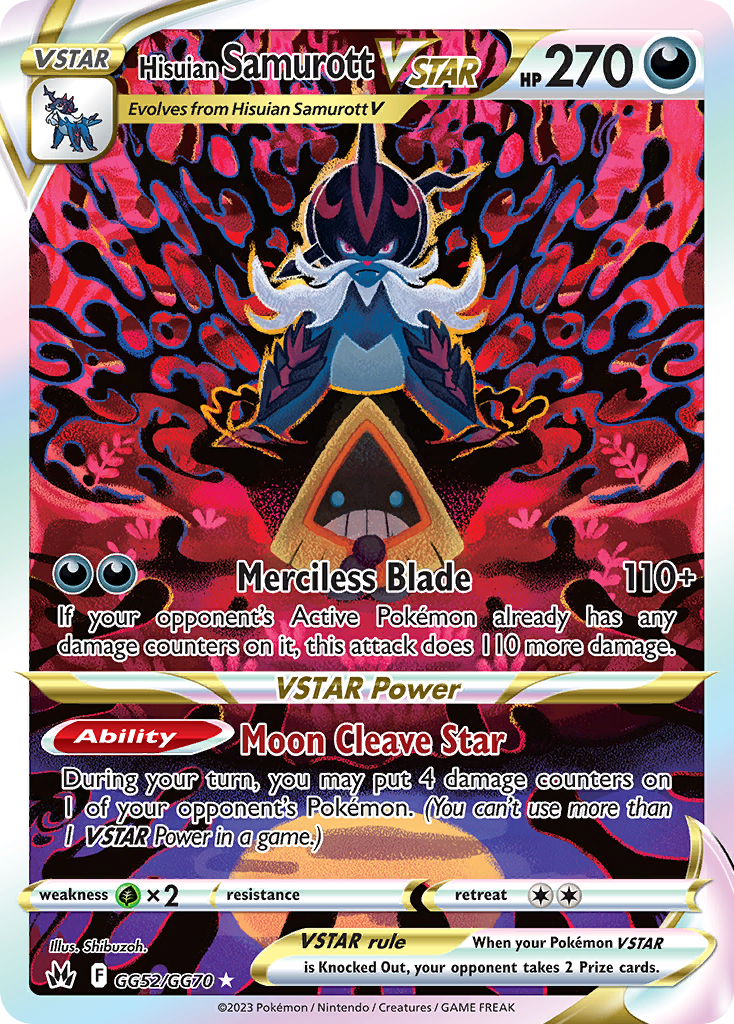 Crown Zenith Galarian Gallery Hisuian Samurott VSTAR #GG52/70