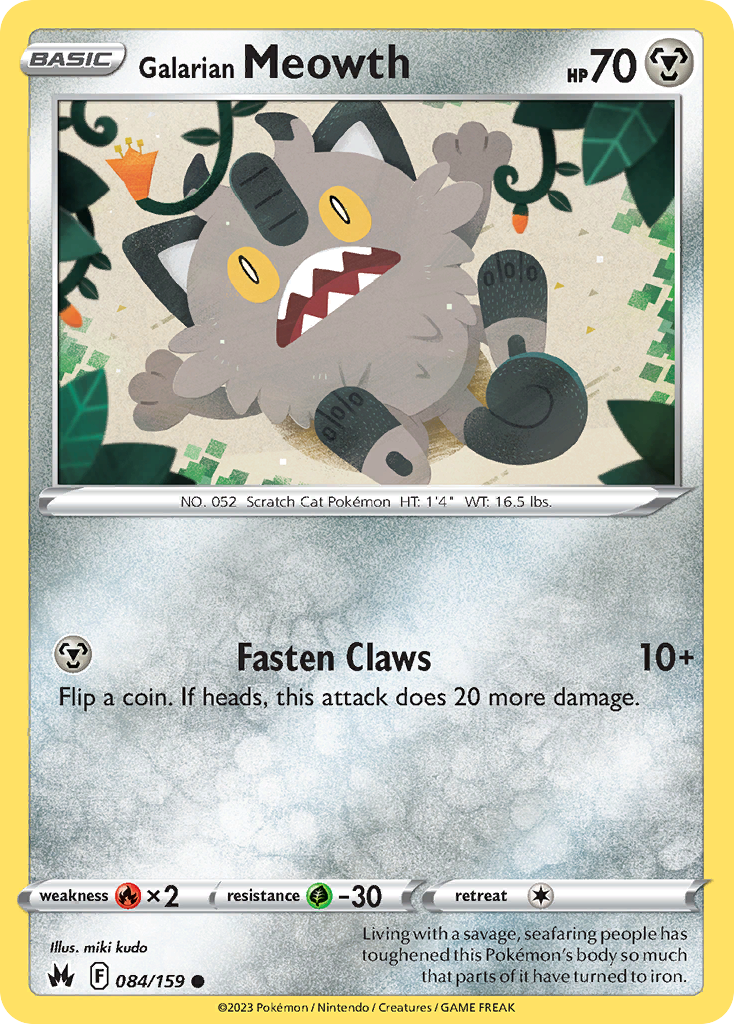 Crown Zenith Galarian Meowth #84/159