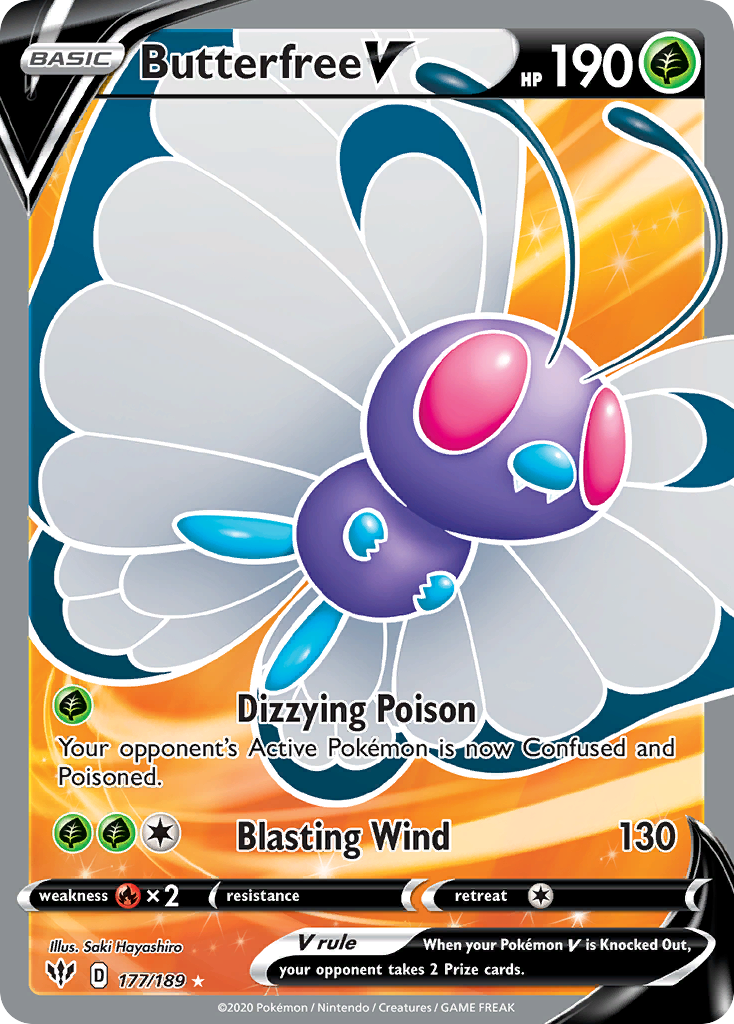 Butterfree V Full Art uit Darkness Ablaze